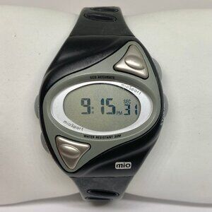 Mio Sport Watch  Digital LCD Wristwatch Black 39mm case black gray running